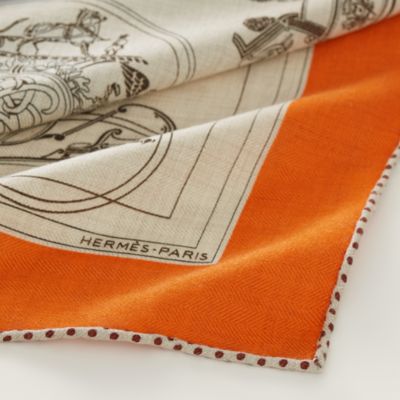 HERMES エルメス FERRONNERIE 鉄細工 プチカレ ガヴロッシュ ガヴロッシュ 45 - オレンジ - レディス ツイリー＆シルクアクセサリー